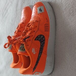 2018 NIKE Air Force 1 JDI PRM (GS) Total Orange/White/Black AO3977 800